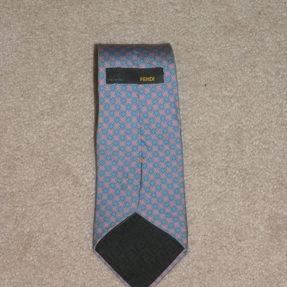 Fendi Recent Bit Pattern Classic Width Silk Tie - image 4